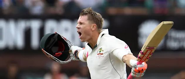 Warner was on fire at the SCG as he brought up his century before lunch