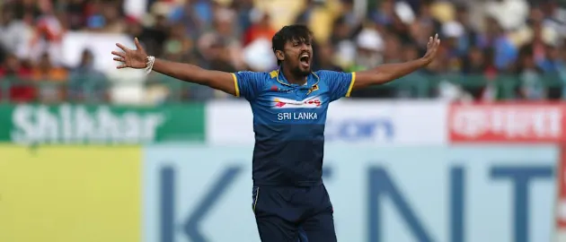 Suranga Lakmal claimed 4 for 13 as India crumbled to 112 all out in 38.2 overs
