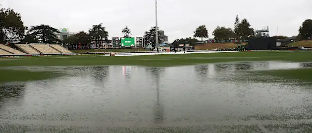 Wet outfield at Seddon Park