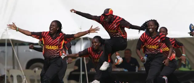 Uganda celebrate after beating Zimbabwe