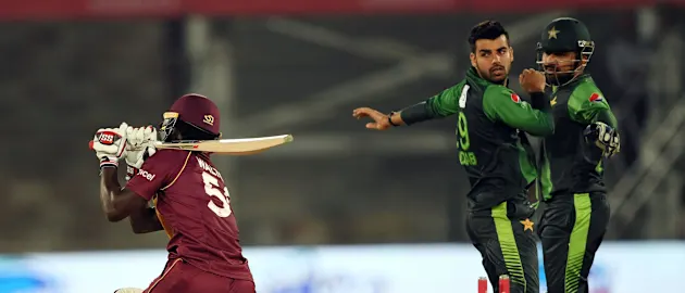 The incident happened in the ninth over of the Windies’ innings when Shadab, after dismissing Chadwick Walton.