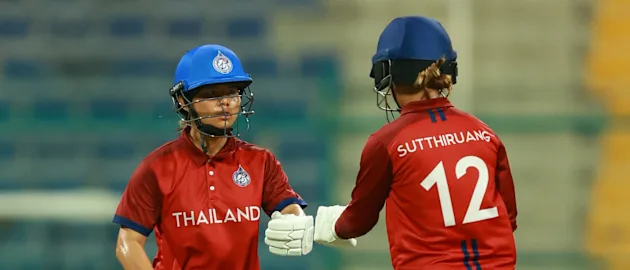 Thailand batters at Women's T20WC Qualifier