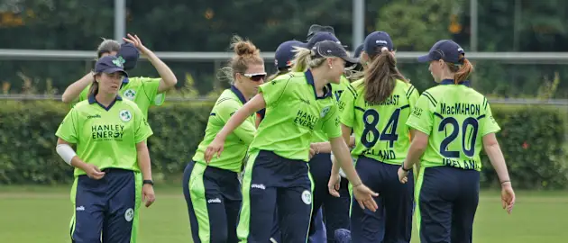 Ireland celebrate a wicket