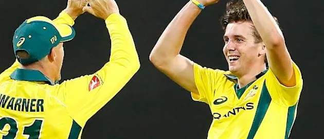 Jhye Richardson (right) with David Warner