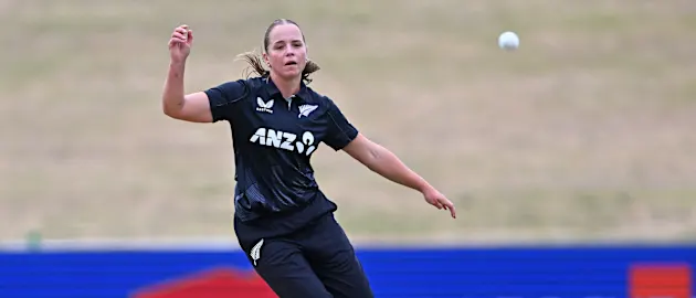 Jess Kerr of New Zealand during game one of the Women's ODI series between New Zealand and Sri Lanka 