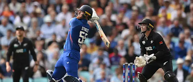 Stokes launches the ball into the stands at The Oval // Getty Images