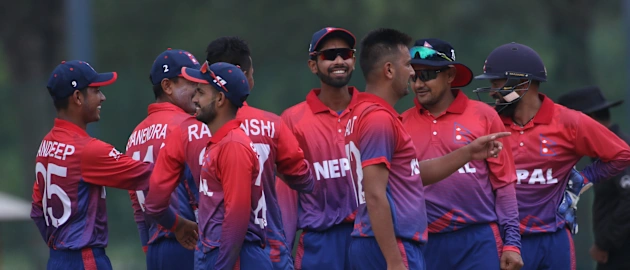 Nepal players celebrates