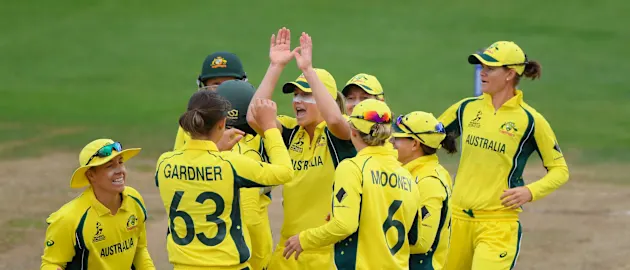 Australia Women celebrating