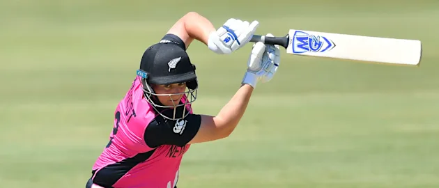 Rachel Priest of New Zealand bats during the ICC Women's T20 Cricket World Cup Warm Up match between England and New Zealand at Karen Rolton Oval on February 16, 2020 in Adelaide, Australia.