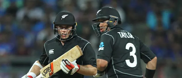Tom Latham and Ross Taylor put on a record 200-run partnership as New Zealand successfully chased down 281 to stun India.