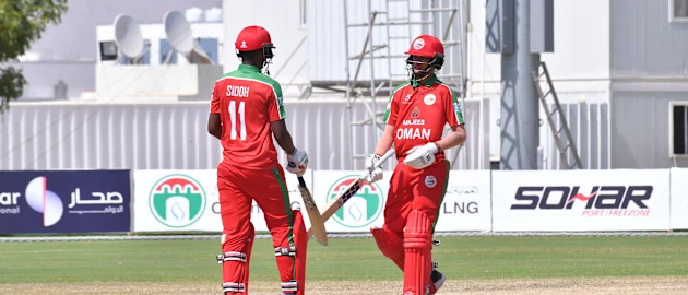 Oman defeated Bahrain by 187 runs