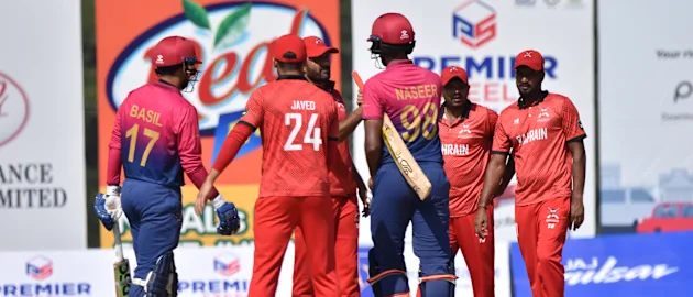 Action from the ICC T20 World Cup Asia Qualifier Final