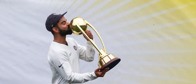 Under Virat Kohli's captaincy, India won their first away series against Australia when they lifted the Border-Gavaskar Trophy in 2018-19