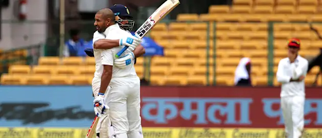 Individual centuries in the only Test against Afghanistan helped Vijay and Dhawan make significant movement on the rankings table