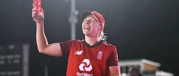 Heather Knight with trophy