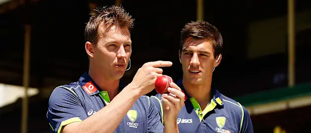 Brett Lee and his favourite bowler right now.