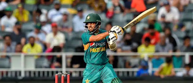 Babar Azam on the charge during his rapid 90