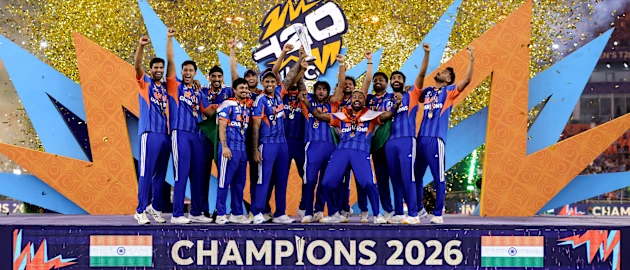 India lift the ICC Men's T20 World Cup 2026 Trophy | Final | T20WC 2026