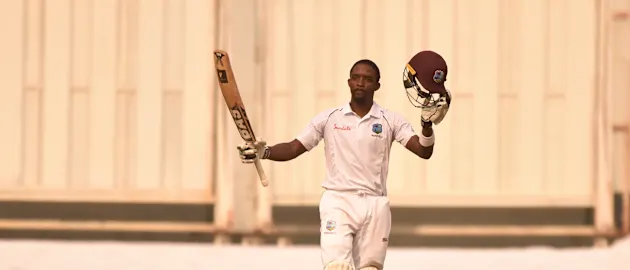 Shamarh Brooks scored his maiden Test ton in the first innings