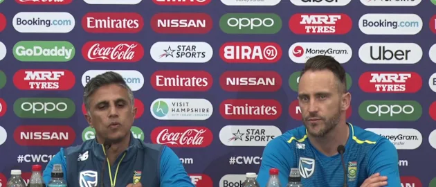 South-Africa-captain-Faf-du-Plessis-and-South-Africa Manager-Dr.-Mohammed-Moosajee-Pre-Match-PC-04JUN19_Moment