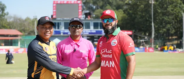 Action from the ICC T20 World Cup Asia Qualifier Final