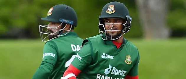 Litton Das and Shakib Al Hasan each hit half centuries for Bangladesh in the loss