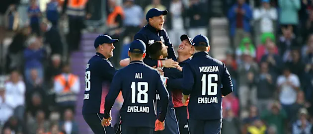 England Team celebrating