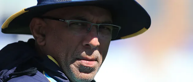 Sri Lanka head coach Chandika Hathurusingha attends a training session at the Riverside Ground, in Chester-le-Street, northeast England on June 27, 2019, ahead of their 2019 Cricket World Cup group stage match against South Africa.