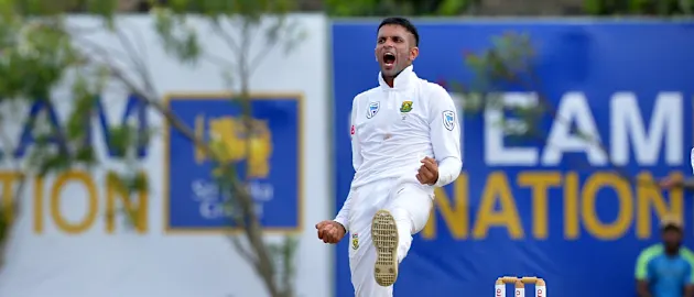 Keshav Maharaj picked up three wickets late in the day to wrest some momentum