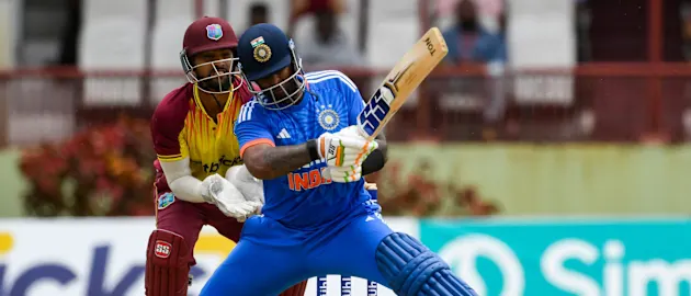 Suryakumar cleared the rope four times in the third T20I // Getty Images