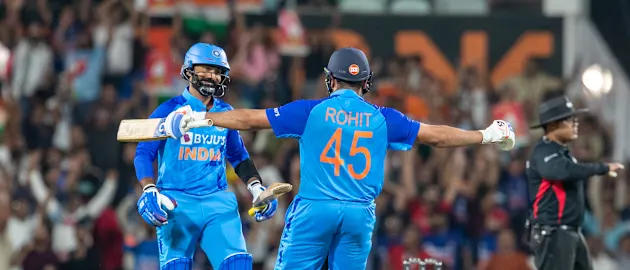 Dinesh Karthik and Rohit Sharma
