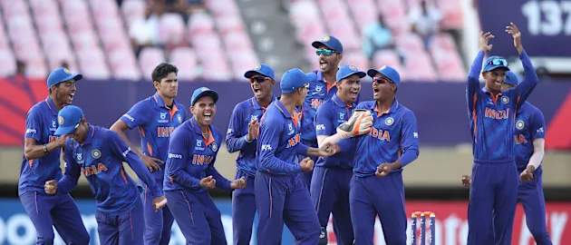 India celebrate a wicket