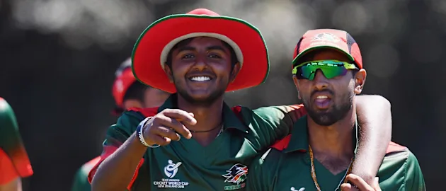 Abhishekh Chidambaran and Sachin Bhudia of Kenya