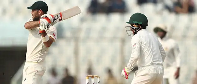 Maxwell in action during his most recent Test appearance against Bangladesh in 2017 // Getty Images