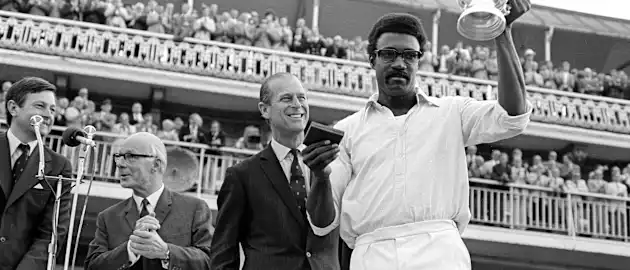Clive Lloyd with the 1975 World Cup