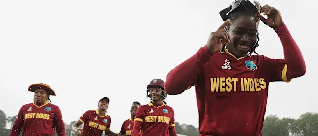 The match was cut short by rains, with West Indies winning by 19 runs on basis of DLS method.