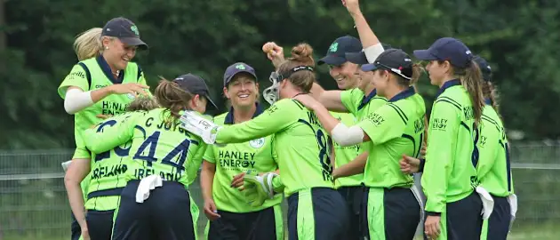 Ciara Metcalfe is congratuled, Ireland v Uganda, VRA, 10th July 2018