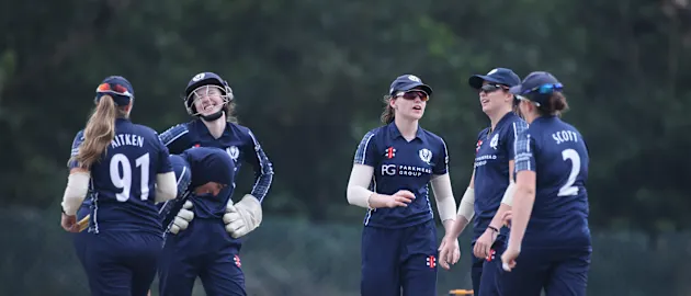 Scotland players reacts during the CWC Qualifier 2022