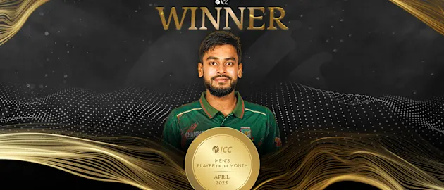 Mehidy Hasan Miraz wins the ICC Men's Player of the Month for April 2025