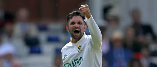 Keshav Maharaj with a wicket