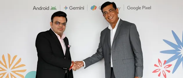 ICC Chairman Jay Shah with VP of Marketing at Google India Shekar Khosla