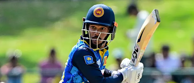 Pathum Nissanka in action for Sri Lanka