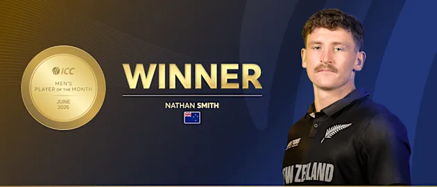 Nathan Smith wins ICC Men's Player of the Month for June 2026