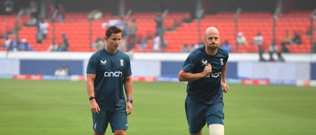 Jack Leach injured his left knee during the first Test against India