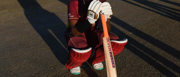Akeal Hosein of West Indies cuts a dejected figure following the ICC Men's Cricket World Cup Qualifier Zimbabwe 2023 match between Zimbabwe and West Indies