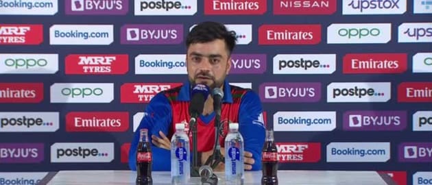 3 November - Abu Dhabi - Afghanistan player Rashid Khan post-match ...