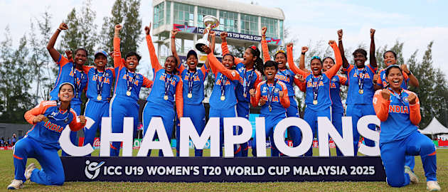 A special celebration from India players | Final | U19WC 2025