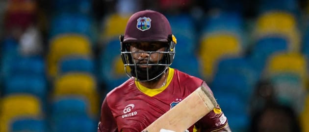 Yannic Cariah of West Indies run for his his half century during the 2nd ODI match between West Indies and New Zealand