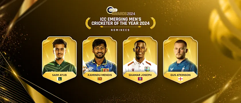 ICC Awards 2024 - Emerging Men's Cricketer of the Year - Nominees 21x9