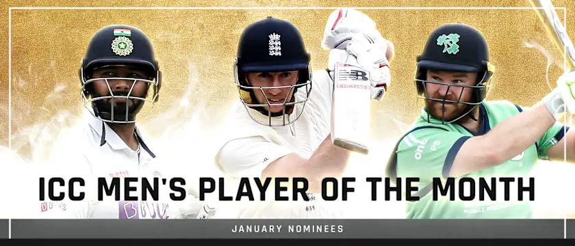 Pant, Root and Stirling were nominated for the ICC Men's Player of the Month award for January